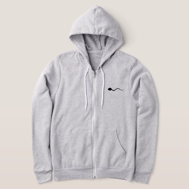 Sperm on my hoodie! Long sleeve zippered Hoodie. Hoodie (Laydown)