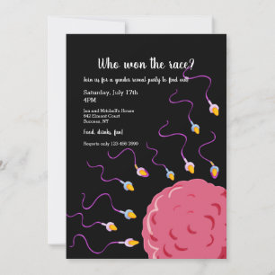Sperm Race Gender Reveal Party Invitation