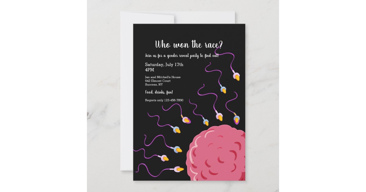 Sperm Race Gender Reveal Party Invitation Zazzle