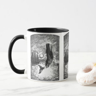 Sperm Whale Breaching, Vintage Marine Life Animals Mug