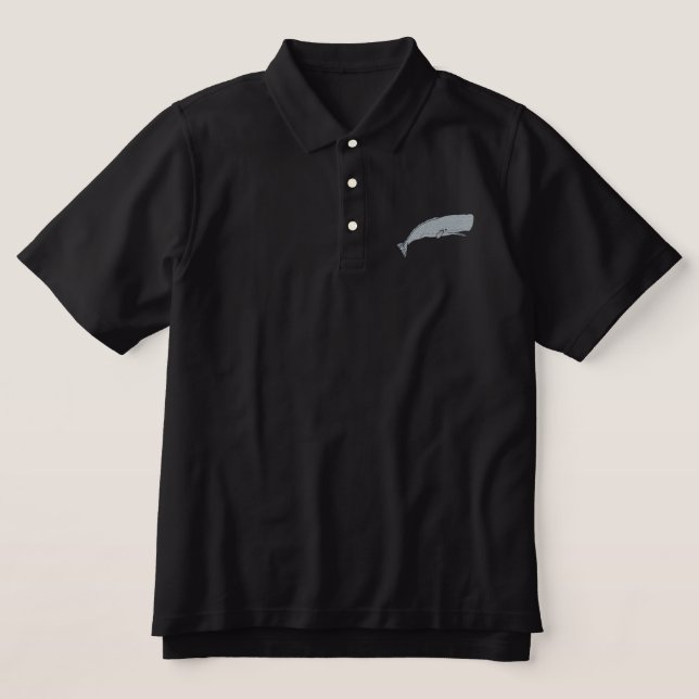 Sperm Whale Embroidered Polo Shirt (Design Front)