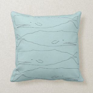 Sperm whale sketch throw pillow