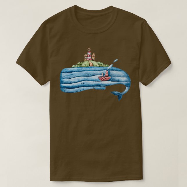 sperm whale watercolor T-Shirt (Design Front)