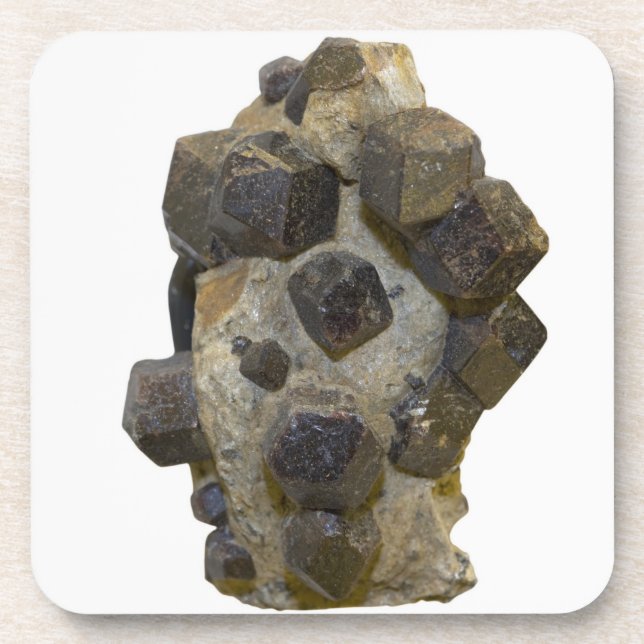 Spessartite in Matrix Beverage Coaster (Front)