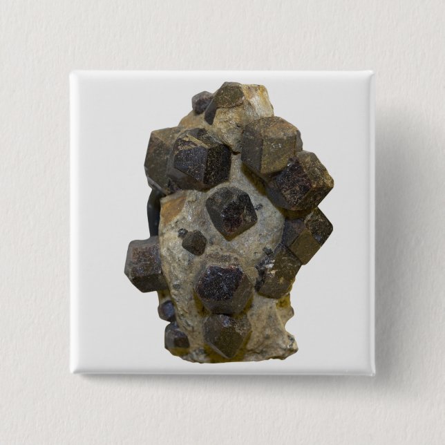 Spessartite in Matrix Button (Front)