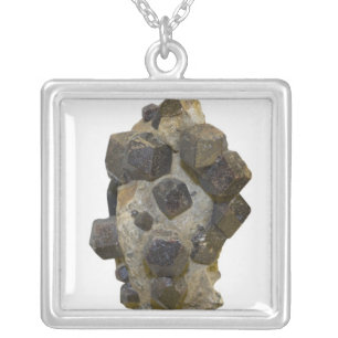 Spessartite in Matrix Silver Plated Necklace