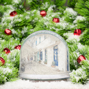 Spetses Greece Traditional Street Scene Snow Globe
