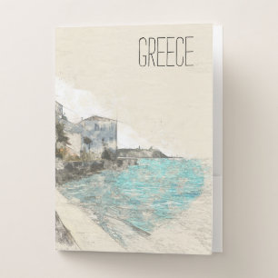 Spetses Island Greece Scenic Pocket Folder Travel