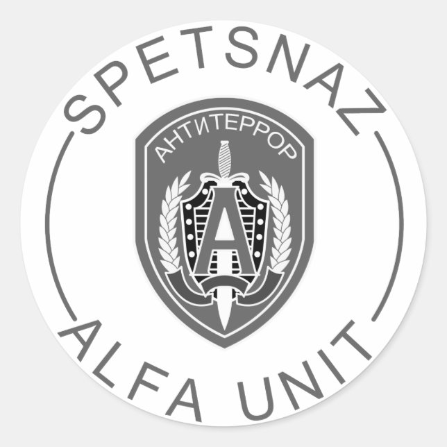 Spetsnaz Alfa Classic Round Sticker (Front)