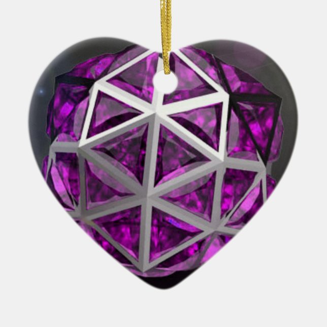 Sphere Amethyst Gemstone Purple Ceramic Ornament (Front)