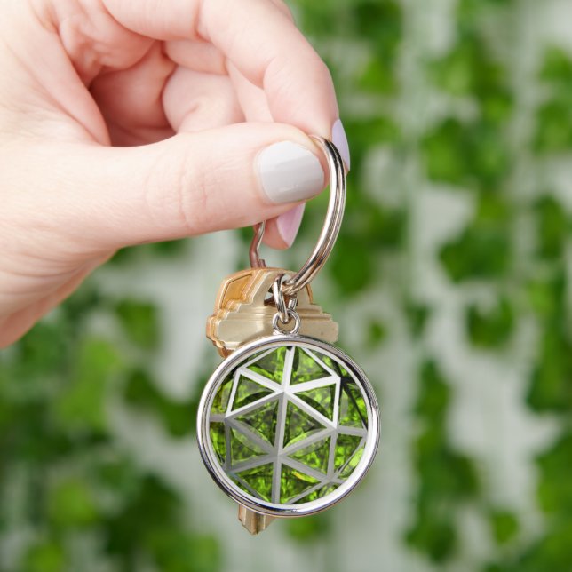 Sphere Green Peridot Gemstone Keychain (Hand)