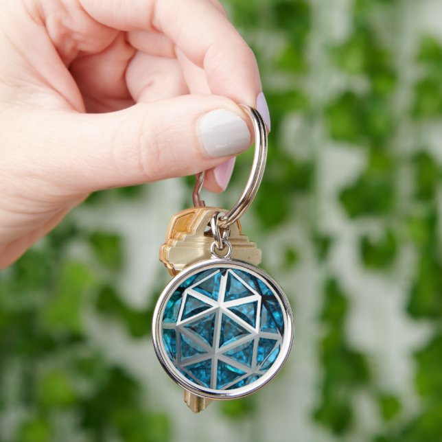 Sphere Topaz Gemstone Keychain (Hand)