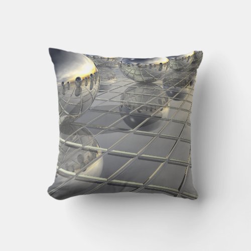 Spheres and Mirrors Throw Pillow