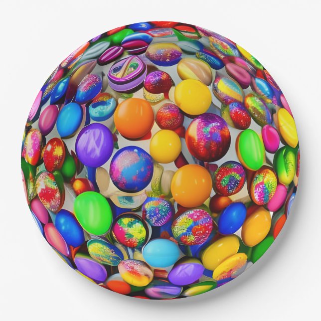 Spherical world of candy paper plates (Front)