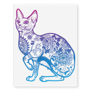 Sphinx Cat Ankh Goth Temporary Tattoos