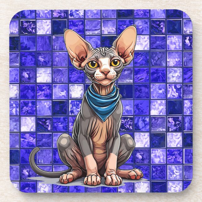 Sphinx cat beverage coaster (Front)