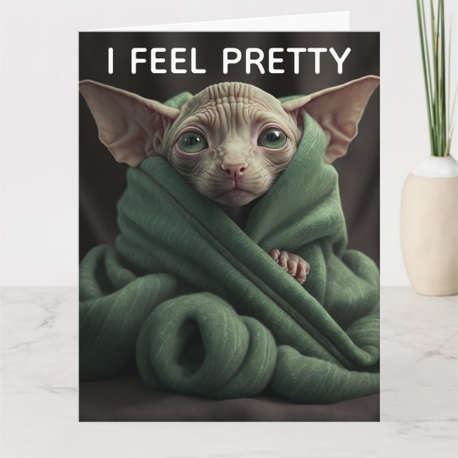 SPHINX CAT FUNNY BIRTHDAY GREETING CARD (Front)