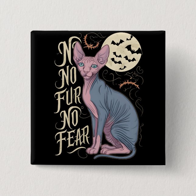 Sphinx Cat Horror Stories Button (Front)