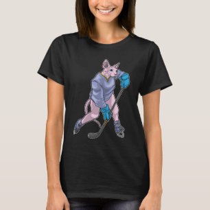 Sphinx Cat Ice hockey Ice hockey stick T-Shirt