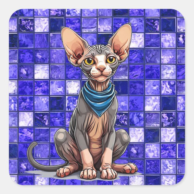 Sphinx cat Modern Pet Lover Decor Sticker 🎁 (Front)