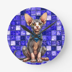 Sphinx cat round clock