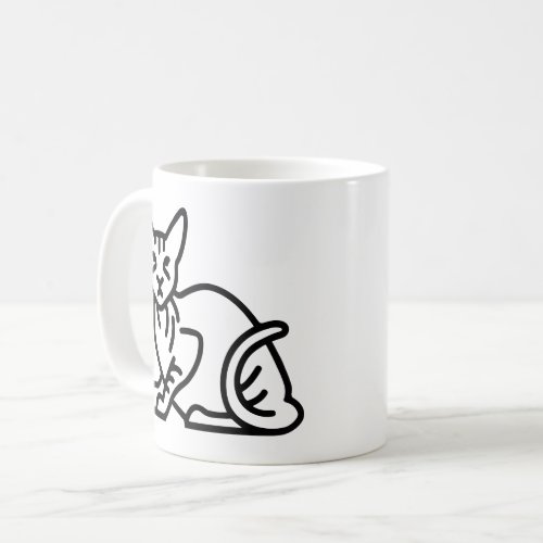 Sphinx cat sketch coffee mug