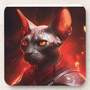 Sphinx Cat Warrior From Another Galaxy Beverage Coaster