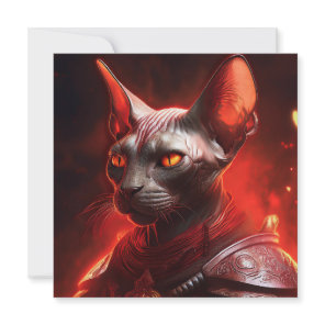 Sphinx Cat Warrior From Another Galaxy Invitation