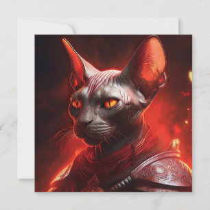 Sphinx Cat Warrior From Another Galaxy Invitation