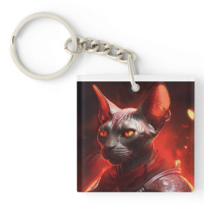 Sphinx Cat Warrior From Another Galaxy Keychain