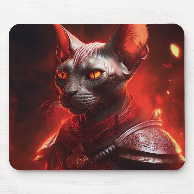 Sphinx Cat Warrior From Another Galaxy Mouse Pad (Front)