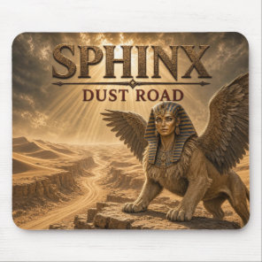 Sphinx Dust Road Dark Realism Mouse Pad