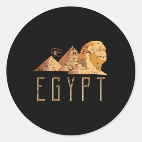 Sphinx Egypt Pyramid King Classic Round Sticker