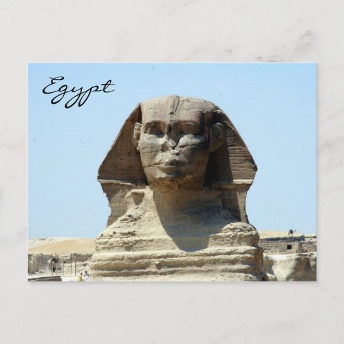 sphinx face egypt postcard