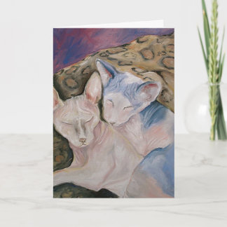 Sphinx Hairless kitty cat Greeting card