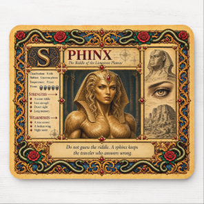 Sphinx, Medieval Bestiary Art Mouse Pad