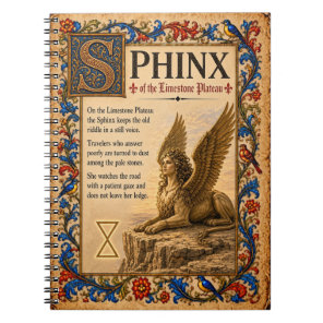 Sphinx, Medieval Bestiary Art Notebook