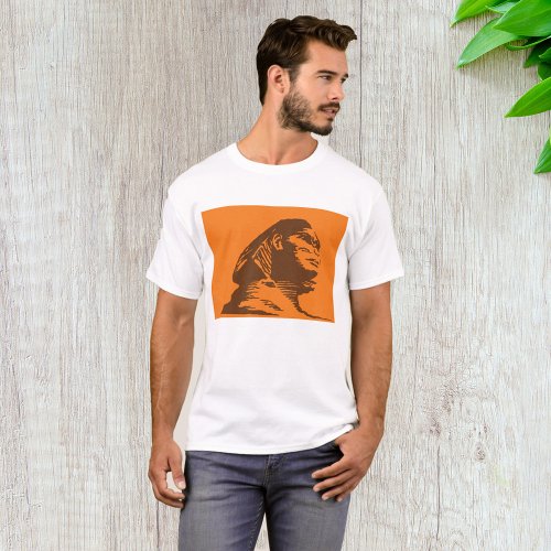 Sphinx Mythical Creature On Orange T_Shirt