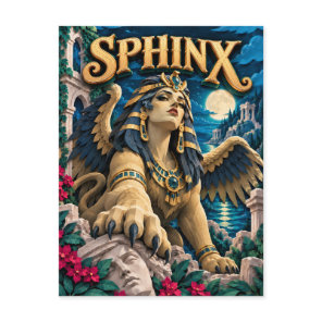 Sphinx, Paper Cut Monster Postcard