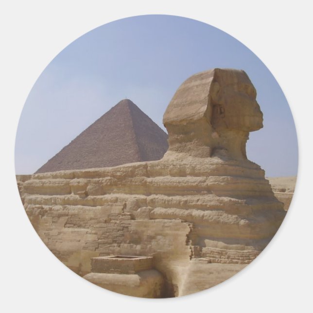 sphinx pyramid classic round sticker (Front)