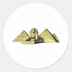 Sphinx Pyramid Egypt Classic Round Sticker