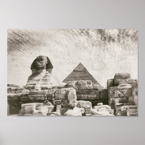 Sphinx Pyramid Mid_century Egypt Poster