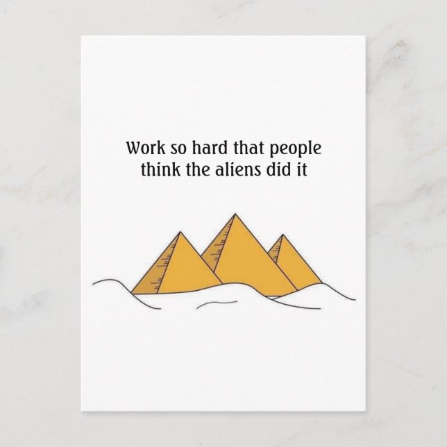 Sphinx Pyramids Antient Egypt Funny Alians Pharoah Postcard (Front)