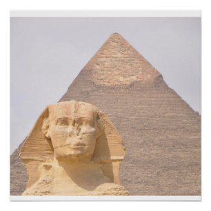 Sphinx Pyramids Antient Egypt Khufu Pharoah  Poster
