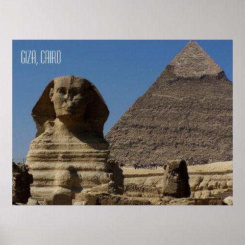 Sphinx Statue in Giza Cairo Egypt Souvenir Poster