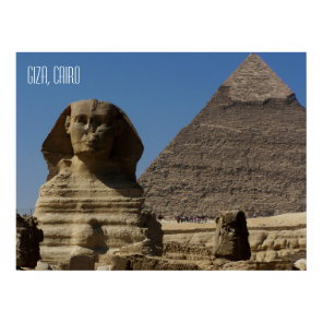 Sphinx Statue in Giza Cairo Egypt Souvenir Poster