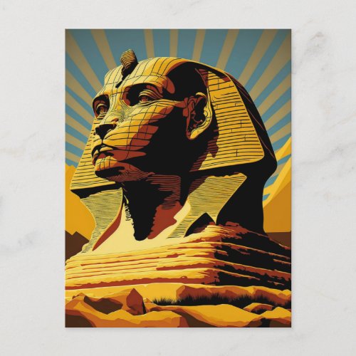 Sphinx Wonders of the World Pop Art  Postcard