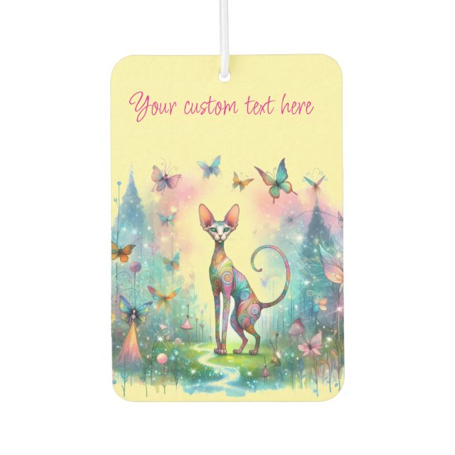 Sphynx and Butterflies Air Freshener (Front)