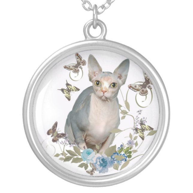 Sphynx and butterflies Necklace (Front)