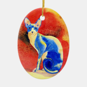 Sphynx Cat #3 Ceramic Ornament